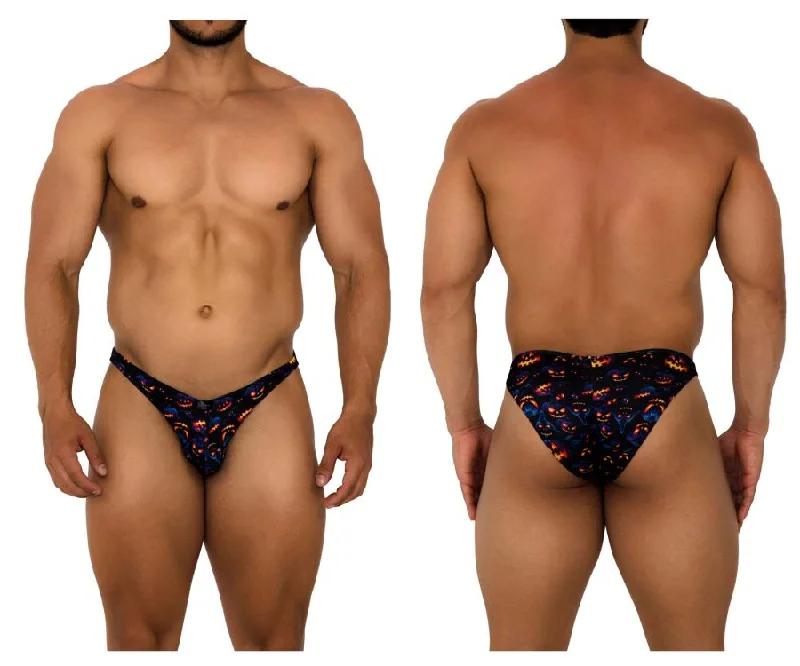 Bright - colored men's briefs for a bold statementXtremen 91195 Printed Bikini Color Pumpkins