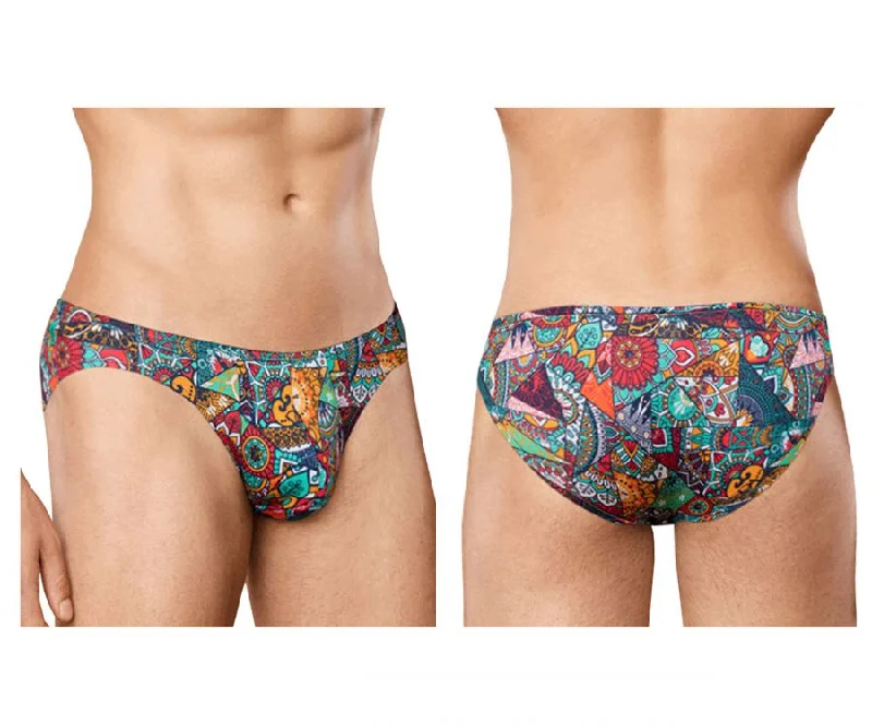 Men's briefs with a wide waistband for comfortDoreanse 1217-PRN Groovy Bikini Color Printed