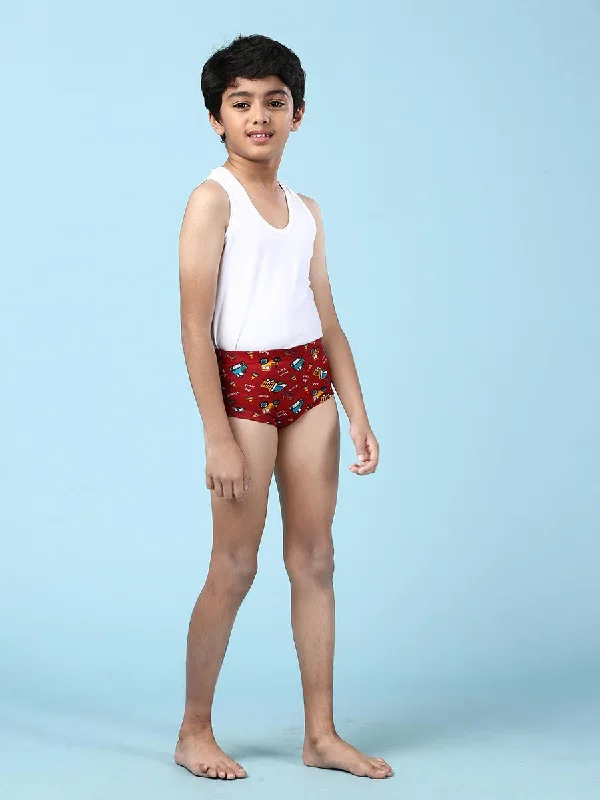 Silky men's briefs for a luxurious feelKids Combed Cotton Assorted Colour Print Jetty Pack of 5