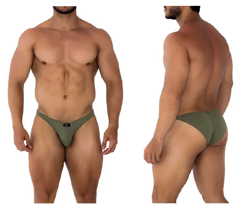 Men's briefs with a wide waistband for comfortXtremen 91177 Microfiber Bikini Color Green