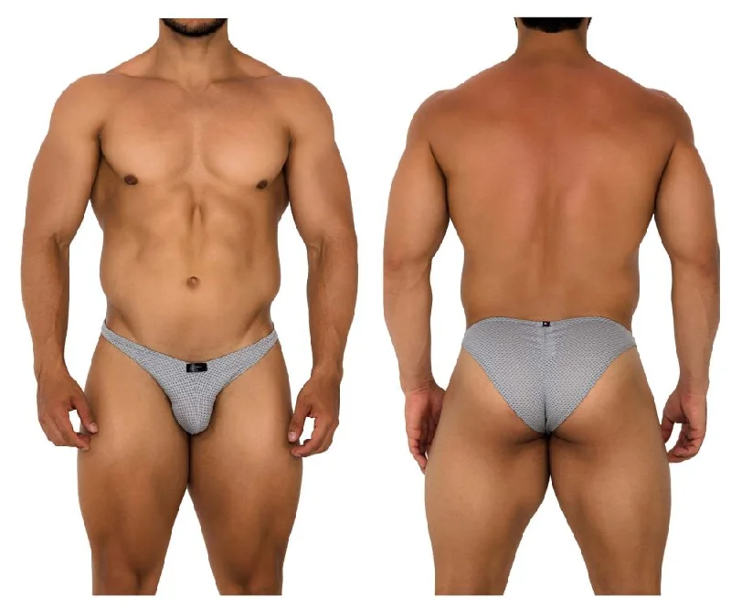 Men's briefs with a supportive pouch designXtremen 91186 Mesh Bikini Color Gray