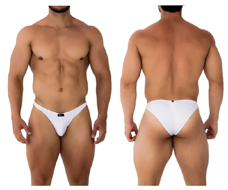 Soft cotton men's briefs for ultimate comfortXtremen 91197 Jacquard Bikini Color White