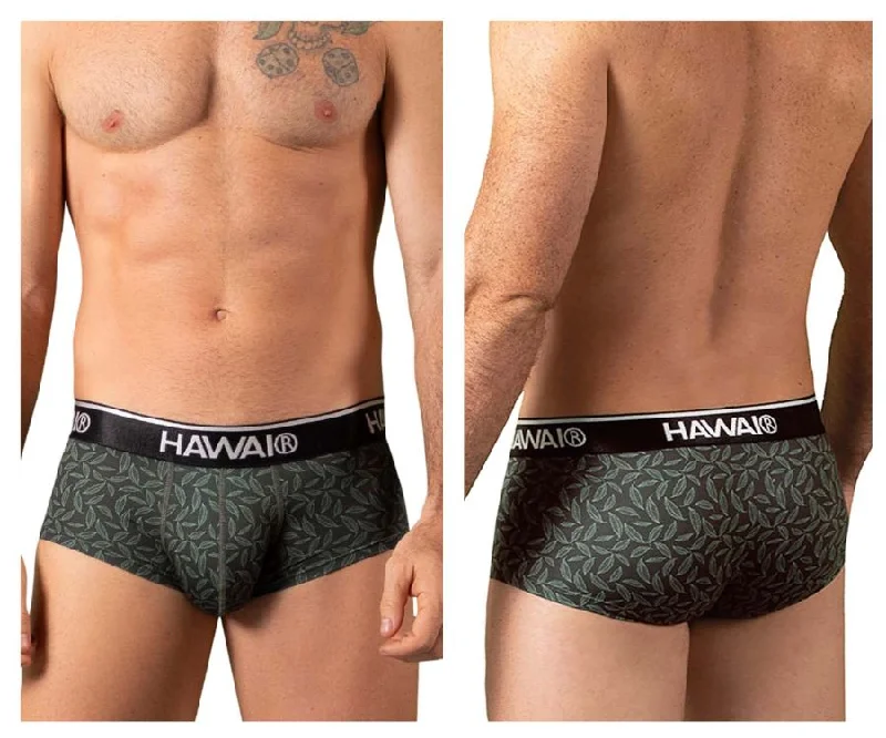 Seamless men's briefs for a smooth look under clothesHAWAI 42380 Printed Briefs Color Green