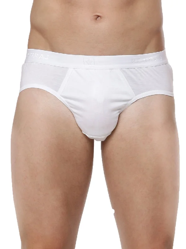 Vintage - style men's briefs for a retro lookMen White Outer Elastic Brief Suriya Plus Size (2 PCs Pack)