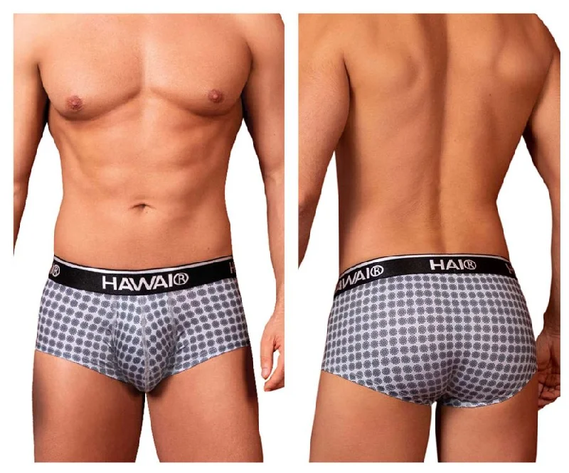 Organic men's briefs for an eco - friendly choiceHAWAI 42430 Printed Briefs Color Gray