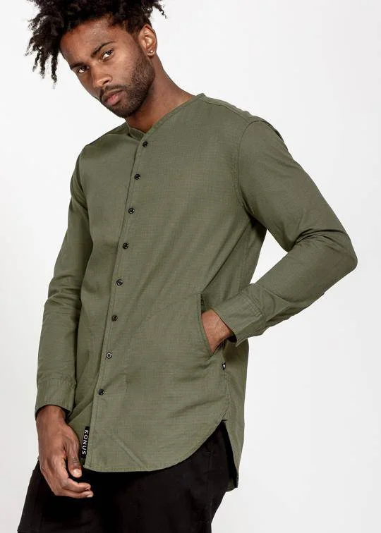 Men's Graphic - Printed Casual Shirts with Pop - Culture References for a Fun and Stylish LookKonus Men's Rip Stop Liner Shirt in Olive