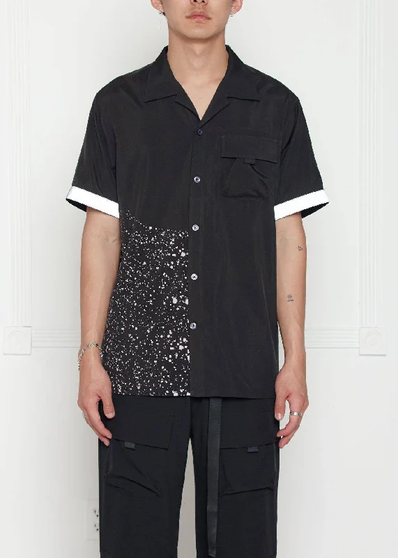 Men's Embroidered Detail Casual Shirts in Beige for a Touch of EleganceKonus Men's Reflective Tape Shirt In Black