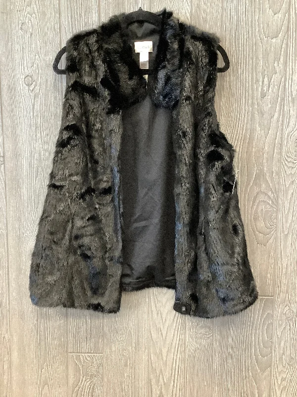 Black Vest Faux Fur & Sherpa Chicos, Size L