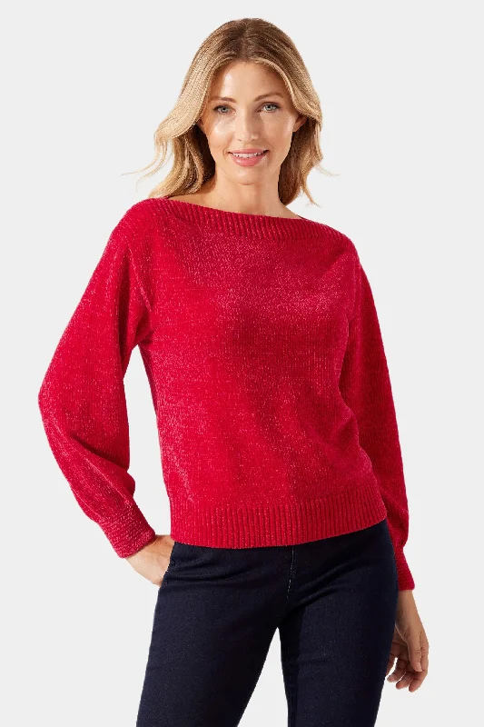 Luna Chenille Balloon Sleeve Sweater