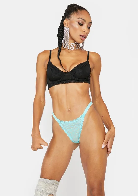 Turquoise Savage Lover Mesh Thong