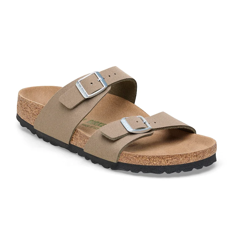 Birkenstock Sydney Vegan Slide Sandal (Women) - Silky Gray Taupe Birki