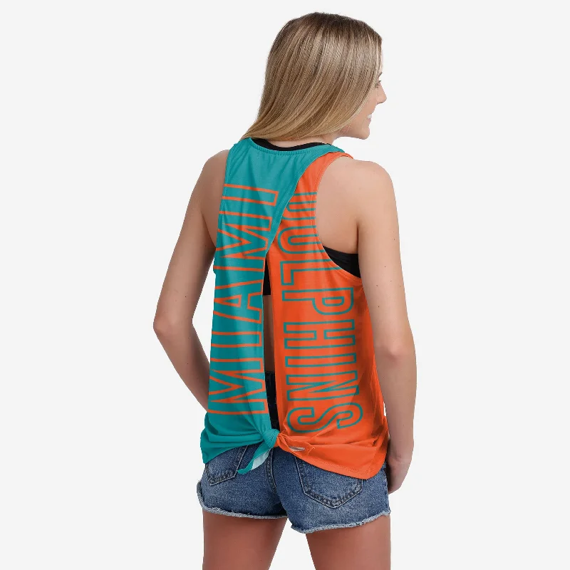 Miami Dolphins Womens Tie-Breaker Sleeveless Top