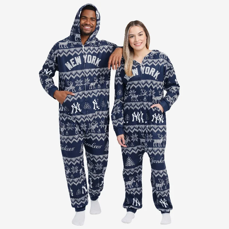 New York Yankees Ugly Pattern One Piece Pajamas