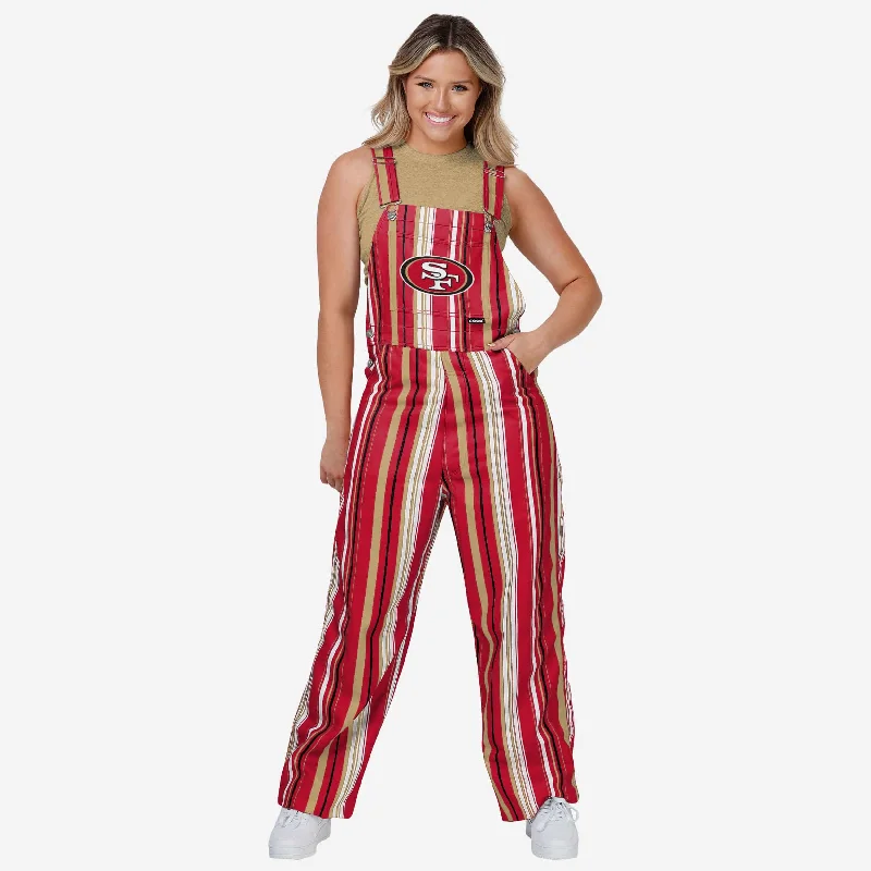 San Francisco 49ers Womens Hyper Stripe Bib Overalls