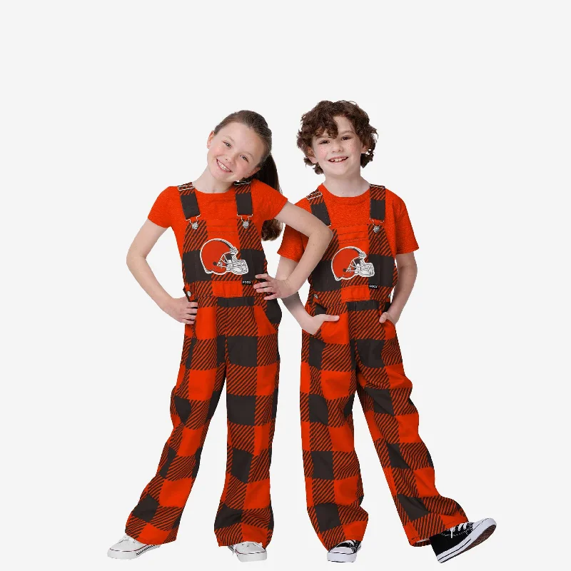 Cleveland Browns Buffalo Youth Plaid Bib Overalls