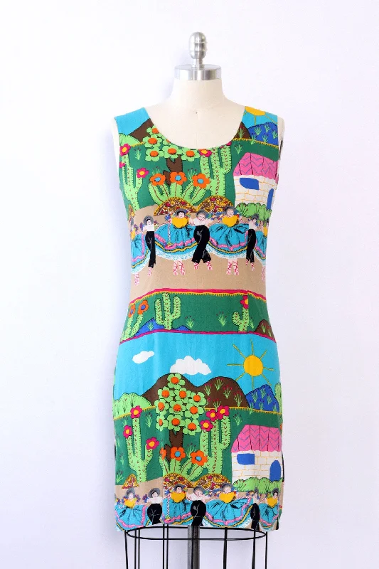 Festive Folk Print Dress S