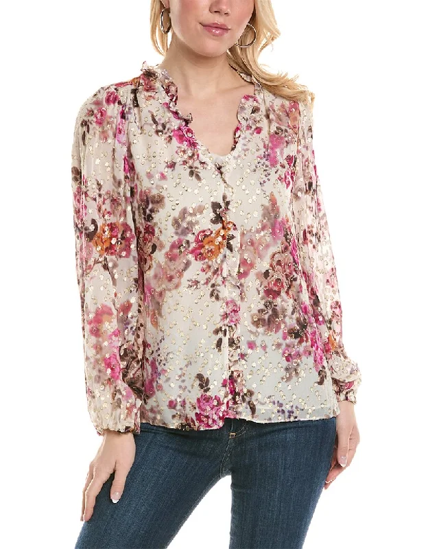 Kobi Halperin Fia Silk-Blend Peasant Blouse