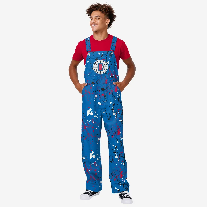 Los Angeles Clippers Mens Paint Splatter Bib Overalls