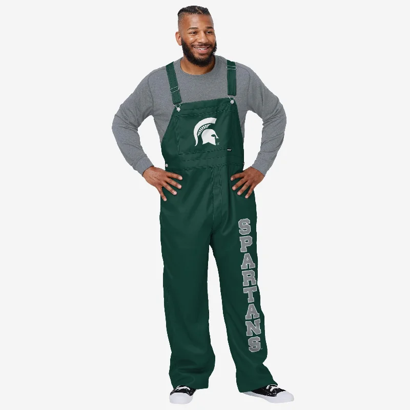 Michigan State Spartans Mens Big Logo Bib Overalls