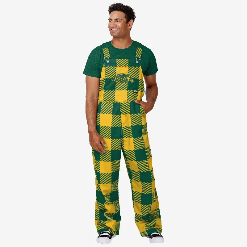 North Dakota State Bison Mens Plaid Bib Overalls