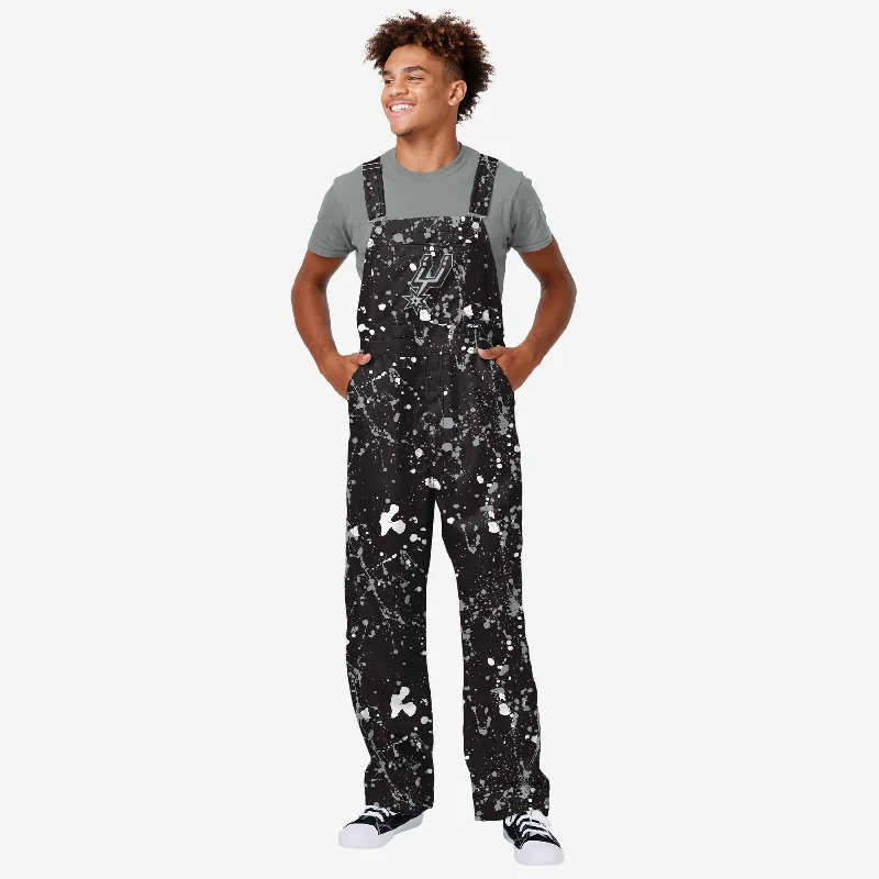 San Antonio Spurs Mens Paint Splatter Bib Overalls