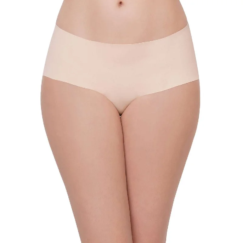 Seamless Mid Waist Full Coverage Everyday Wear Hipster Panty - Beige