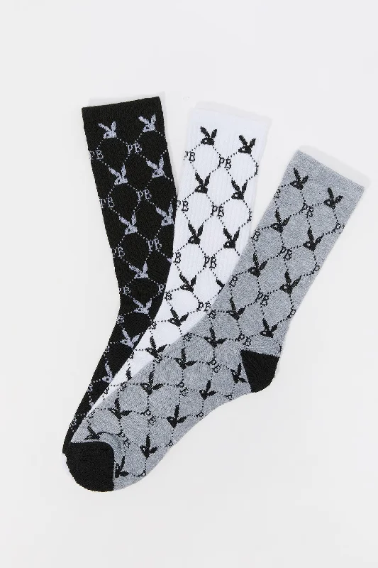 Moisture - wicking men's socks for drynessPlayboy Diamond Crew Socks (3 Pack)