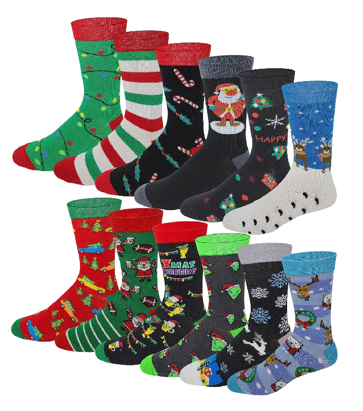 Stretchable men's socks for a flexible fitDress Socks | Colorful Christmas Design | Men's 12 Pairs Stretchable men's socks for a flexible fitDress Socks | Colorful Christmas Design | Men's 12 Pairs