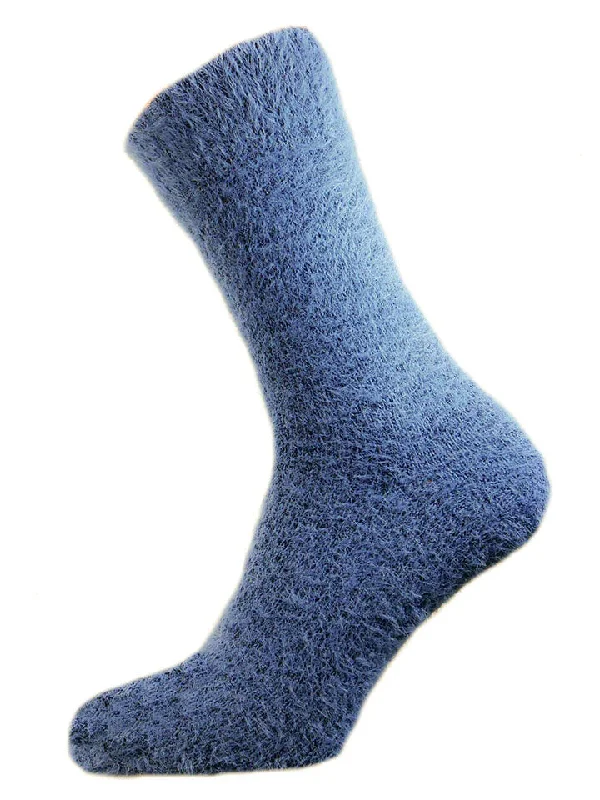 Diabetic men's socks for proper circulationBlue Plain Wool Blend Socks