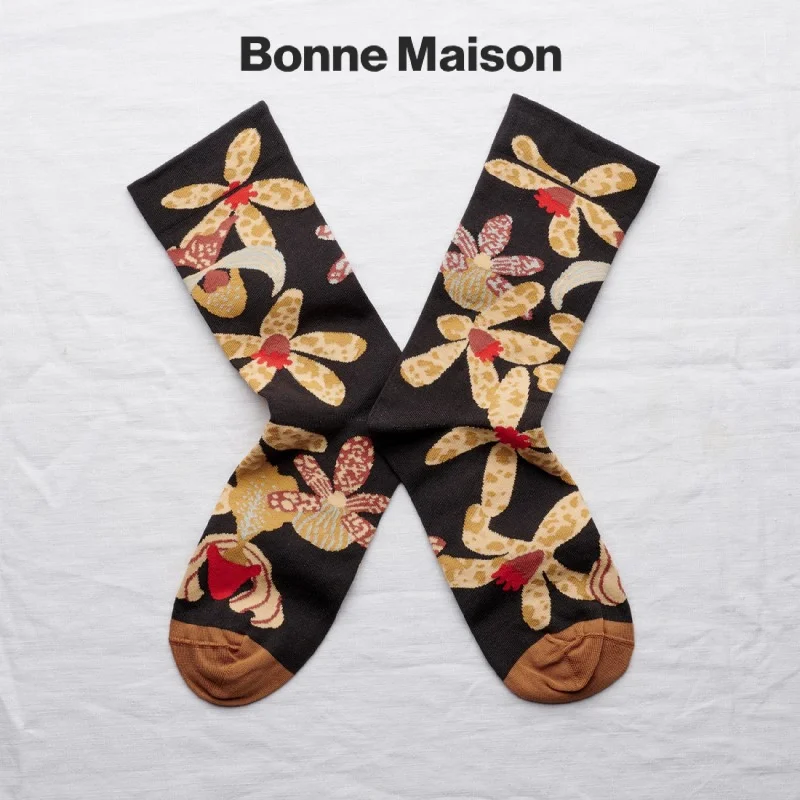 Bonne Maison Orchard Dark Cotton Unisex Socks SA1-01