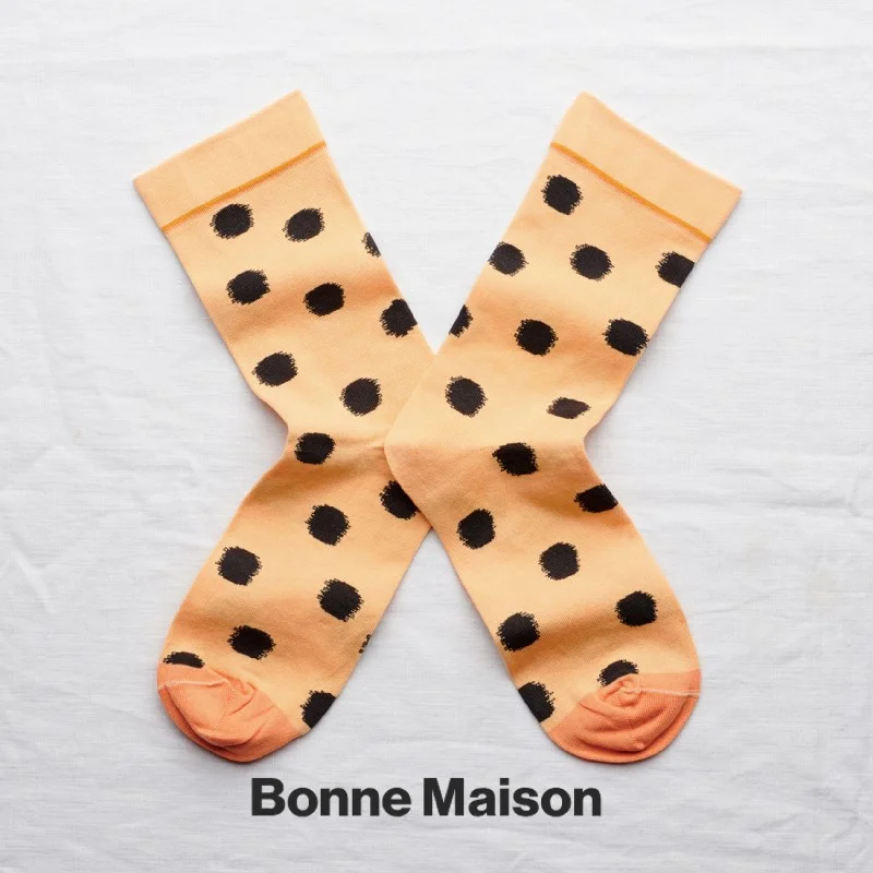 Bonne Maison Polka Dot Kraft Cotton Unisex Socks SA7-01