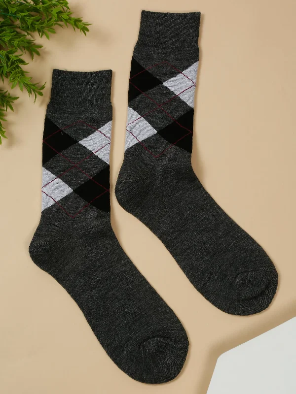 Moisture - wicking men's socks for drynessMen's Grey Melange Basic Crew length Socks -Pack of 3 Moisture - wicking men's socks for drynessMen's Grey Melange Basic Crew length Socks -Pack of 3