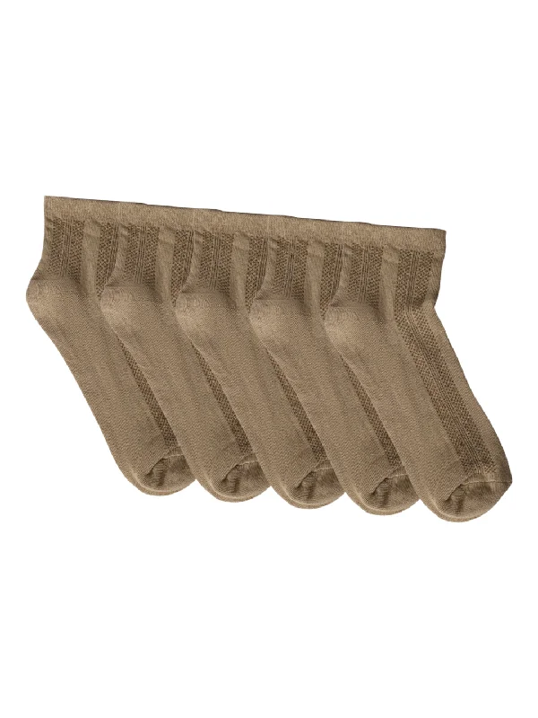 Diabetic men's socks for proper circulationMen's Beige Basic Ankle length Socks -Pack of 5