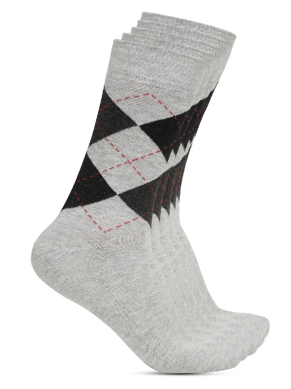 Silk men's socks for a smooth and soft touchMen's Grey Melange Basic Crew length Socks -Pack of 5 Silk men's socks for a smooth and soft touchMen's Grey Melange Basic Crew length Socks -Pack of 5