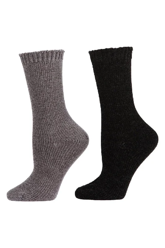 Organic men's socks for an eco - friendly choiceChenille Solid Crew Socks - 2 Pair Pack