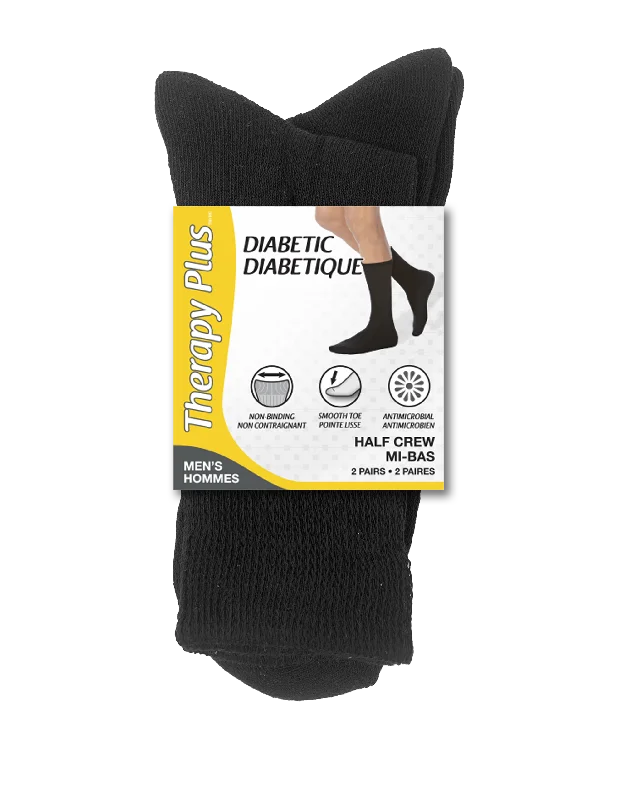 Therapy Plus Diabetic Men's Casual Mid Crew - 2 Pairs