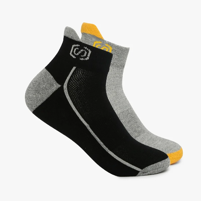 Moisture - wicking men's socks for drynessMen Cotton Ankle Length Socks (Pack of 2)