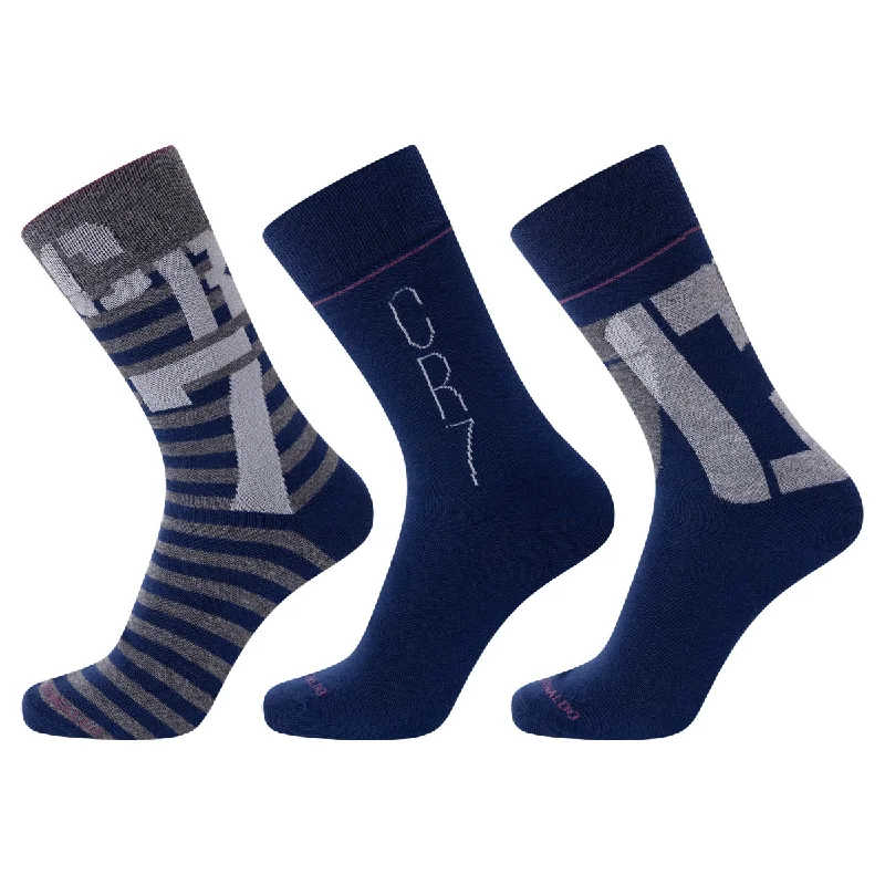 Knee - high men's socks for a vintage styleCR7 Men's Cotton Blend 3-Pack Fashion Socks, multicolor Knee - high men's socks for a vintage styleCR7 Men's Cotton Blend 3-Pack Fashion Socks, multicolor