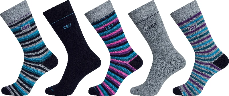 Knee - high men's socks for a vintage styleCR7 Men's Cotton Blend 5-Pack Fashion Socks Knee - high men's socks for a vintage styleCR7 Men's Cotton Blend 5-Pack Fashion Socks