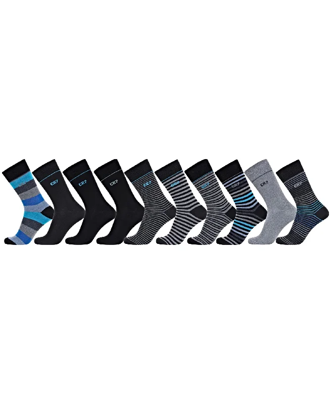 Silk men's socks for a smooth and soft touchCR7 Men's Cotton Blend 10-Pack Socks, multicolor Silk men's socks for a smooth and soft touchCR7 Men's Cotton Blend 10-Pack Socks, multicolor