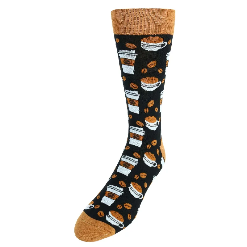 Cashmere men's socks for a luxurious feelCTM® Men's Coffee Cups Themed Crew Socks