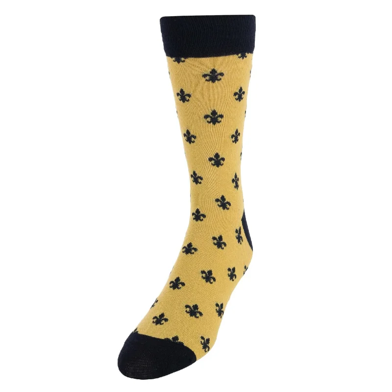 Merino wool men's socks for warmth and breathabilityCTM® Men's Cotton Fleur-de-lis Novelty Socks (1 Pair)