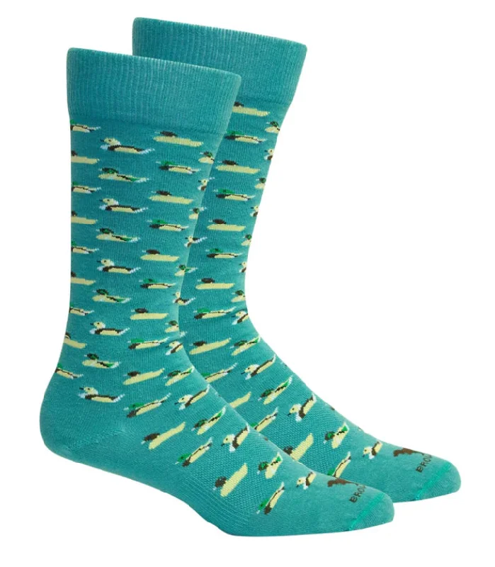 Novelty men's socks with unique patternsCurrituck Teal