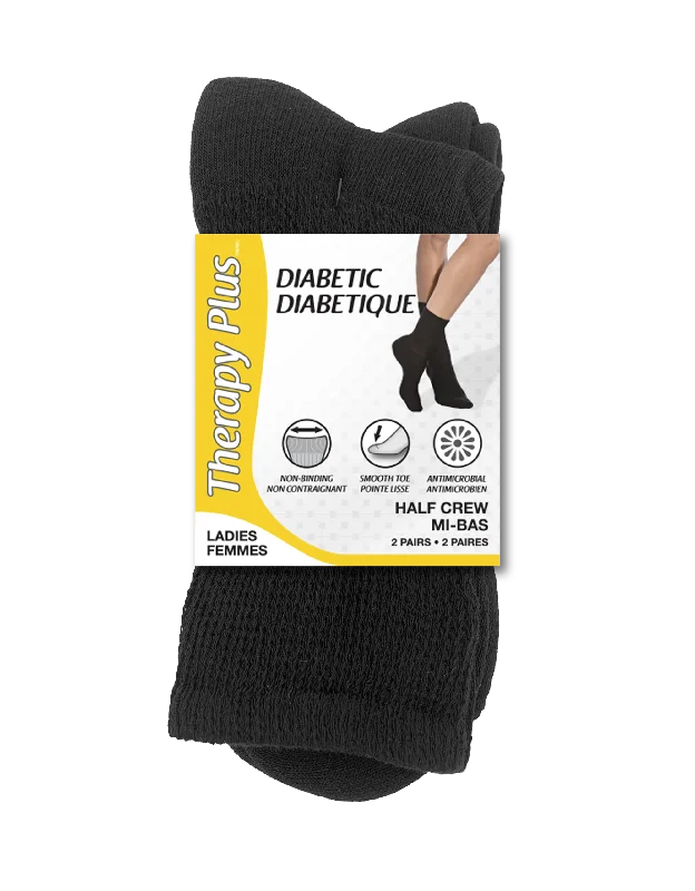 Therapy Plus™ Diabetic Women's Casual Mid Crew - 2 Pairs