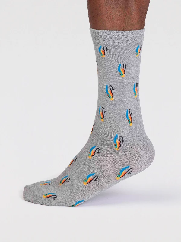 Running men's socks for sports performanceFinley Organic Cotton Fly Fishing Socks - Grey Marle