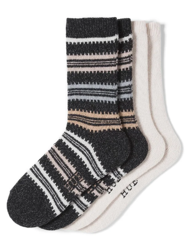 No - show men's socks for wearing with loafersHue Femme Stripe Boot Sock 2 Pack - Charcoal Pack No - show men's socks for wearing with loafersHue Femme Stripe Boot Sock 2 Pack - Charcoal Pack