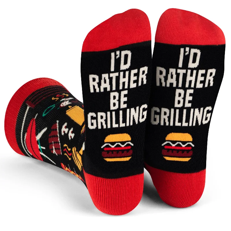 Ankle men's socks for a low - profile lookI'd Rather Be Grilling Socks
