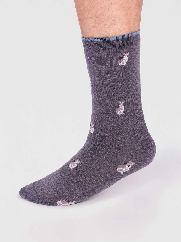 Cashmere men's socks for a luxurious feelJamal Organic Cotton Animal Socks - Dark Grey Marle Cashmere men's socks for a luxurious feelJamal Organic Cotton Animal Socks - Dark Grey Marle