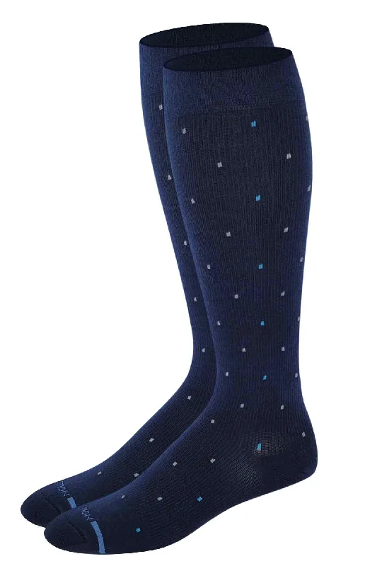 Knee-High Compression Socks | Stylish Colorful Dots | Dr Motion Men's (1 Pair)