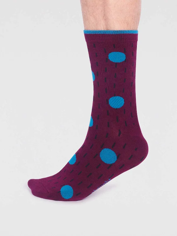 Running men's socks for sports performanceLeroy Bamboo Spot Socks - Plum Purple